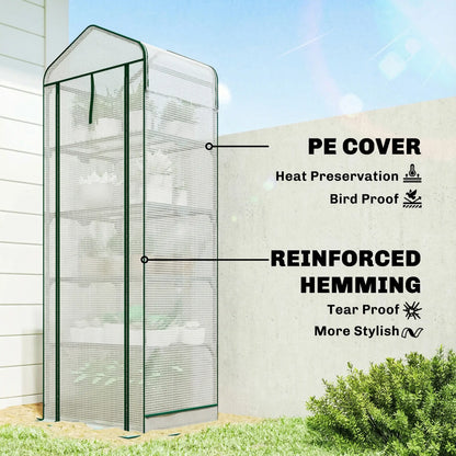Mini Greenhouse With Screen Roof, 27.6" x 19.7" x 75.6", White Portable Greenhouses at Gallery Canada