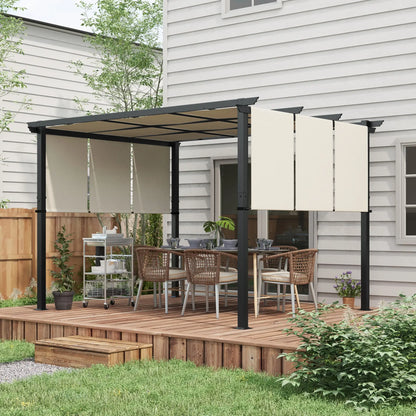 10' x 12' Metal Pergola With Retractable Canopy, For Garden Patio Backyard Deck Pergolas at Gallery Canada