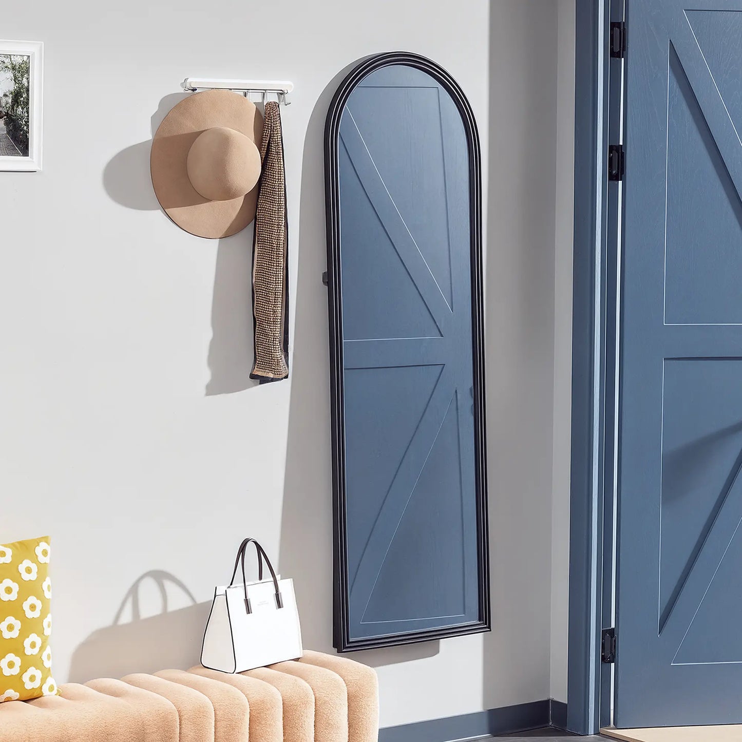 64" x 21" Full Length Mirror, Arched, Brown Wood Grain, Brown Full Length Mirrors at Gallery Canada