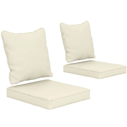 Seat Cushion Back Pillows, Set of 2, Indoor Outdoor, White Cream Patio Chair Cushions at Gallery Canada