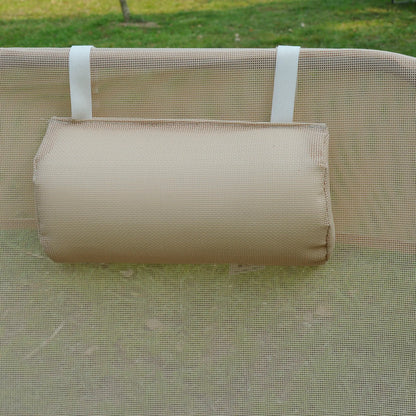 Outdoor Lounge Chair, Adjustable Reclining Folding Chaise, Beige Lounger Chairs at Gallery Canada