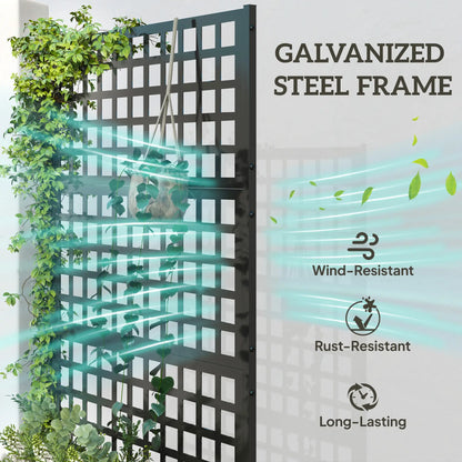 Galvanized Raised Garden Bed with Trellis, 43" x 16" x 70" Raised Garden Beds at Gallery Canada