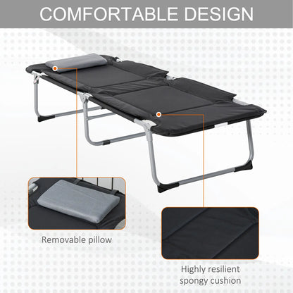 Folding Camping Cot, Sleeping Bed for Adults, Outdoor Hiking, Black Camping Cots at Gallery Canada