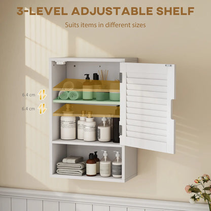 Wall Mounted Bathroom Cabinet, Adjustable Shelves, 40 x 20 x 60 cm, White Wall Mounted Cabinets at Gallery Canada
