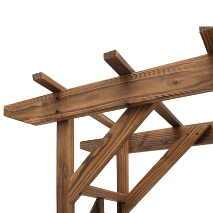 79" Arched Plant Trellis, Pergola Style Roof, Fir Wood Frame Garden Arches at Gallery Canada