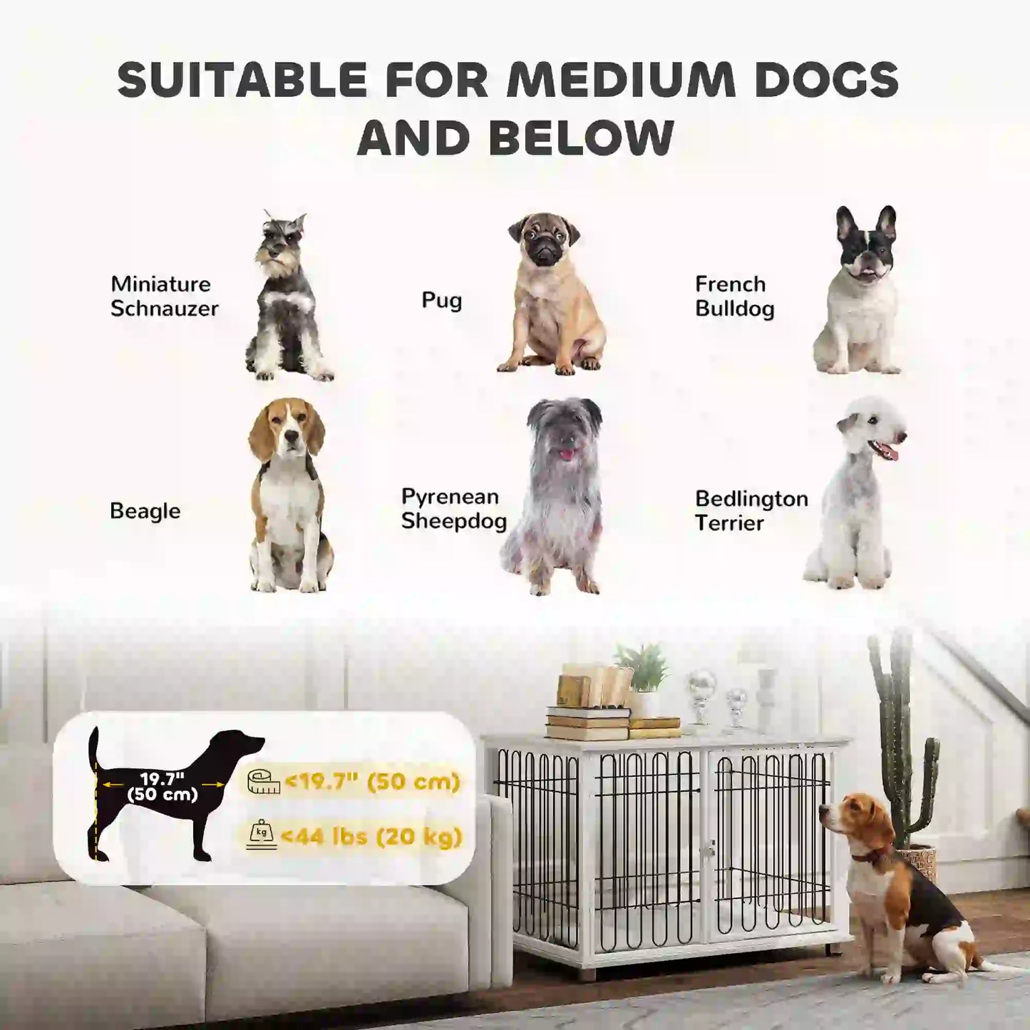 Dog Crate Furniture, Washable Cushion, Adjustable Feet, Medium Size, Grey Houses, Kennels & Pens at Gallery Canada