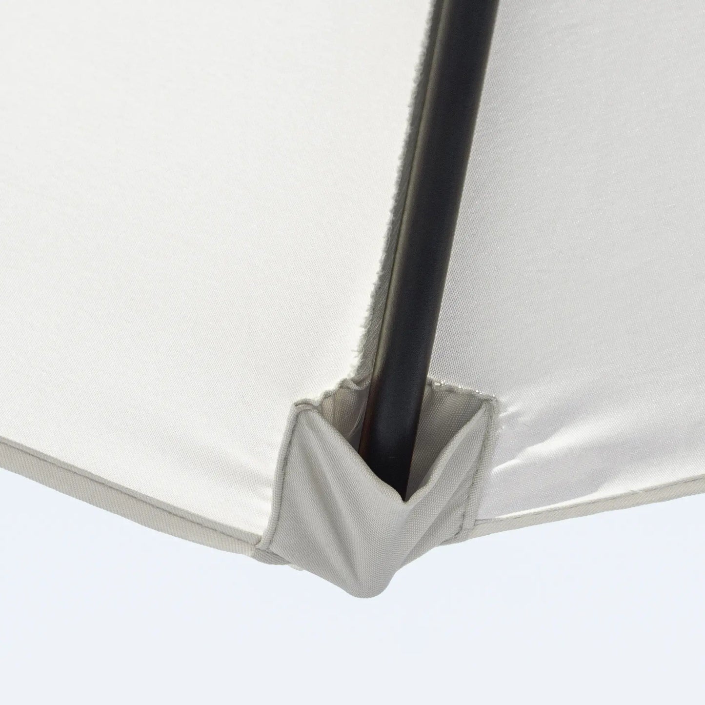 8.5' Round Aluminum Patio Umbrella, 6 Ribs, Tilt Canopy, Cream White Sun Umbrellas at Gallery Canada