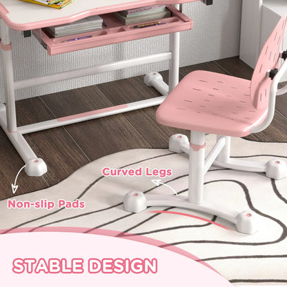 Adjustable Kids Desk and Chair Set, Tilt Desktop, Large Writing Board, Pink Kids Desk Sets at Gallery Canada