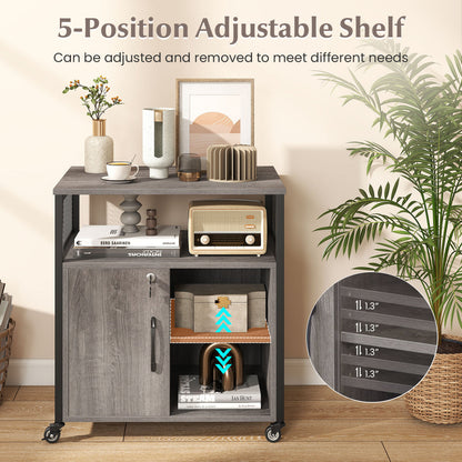 Mobile File Cabinet With Charging Station, Cable Management Hole, Gray File Cabinets at Gallery Canada