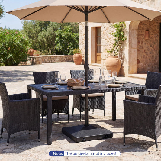 Fillable Umbrella Base, 90 LBS Heavy Duty With 2 Wheels, Black Outdoor Umbrella Bases Black at Gallery Canada