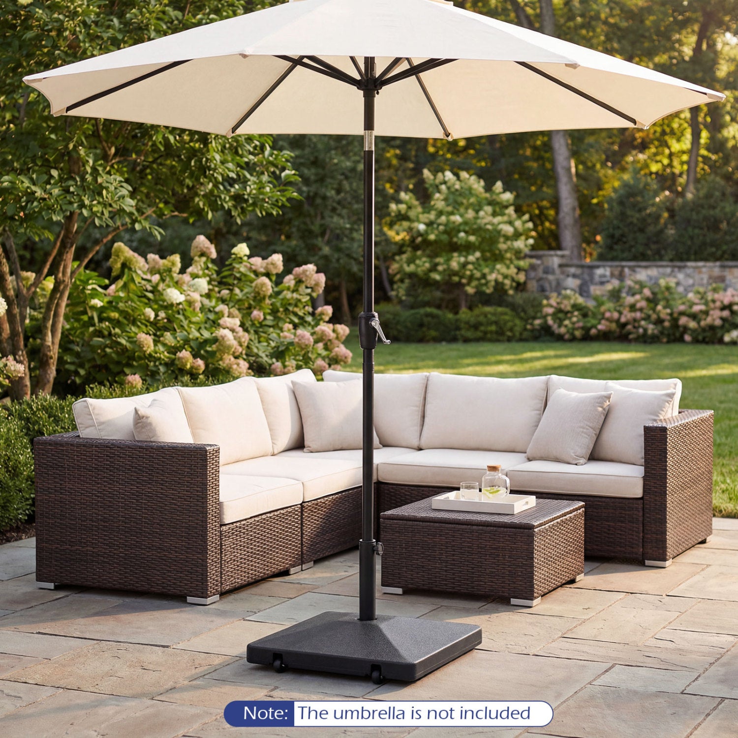 Fillable Umbrella Base, 90 LBS Heavy Duty With 2 Wheels, Black Outdoor Umbrella Bases at Gallery Canada