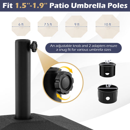 Fillable Umbrella Base, 90 LBS Heavy Duty With 2 Wheels, Black Outdoor Umbrella Bases at Gallery Canada