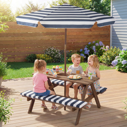 Kids Picnic Table With 2 Built-In Benches, Navy Kids Table & Chair Sets at Gallery Canada