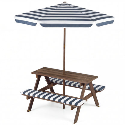 Kids Picnic Table With 2 Built-In Benches, Navy Kids Table & Chair Sets Navy at Gallery Canada