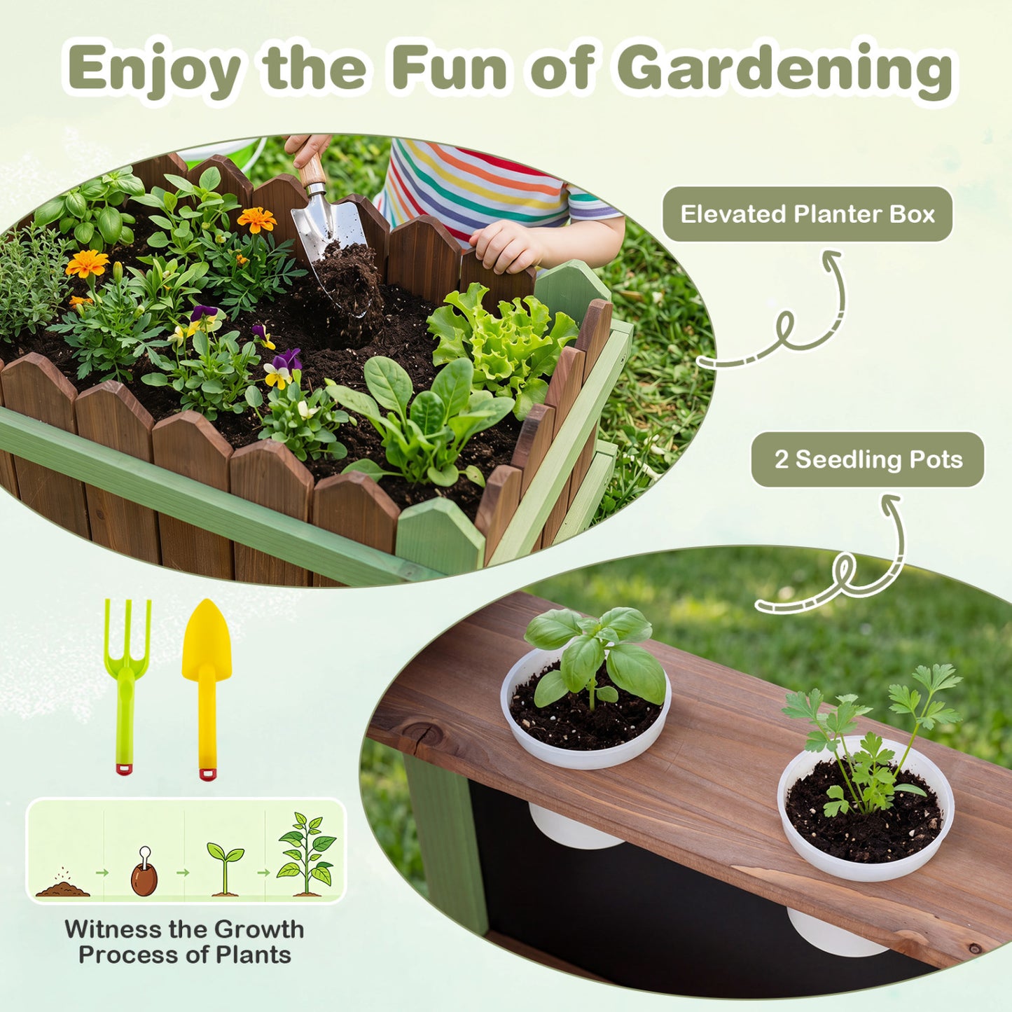 Wooden Mud Farm Playset with Planter Box Lockable Yard and Faucet for 3+ Kids Play Kitchen Sets at Gallery Canada