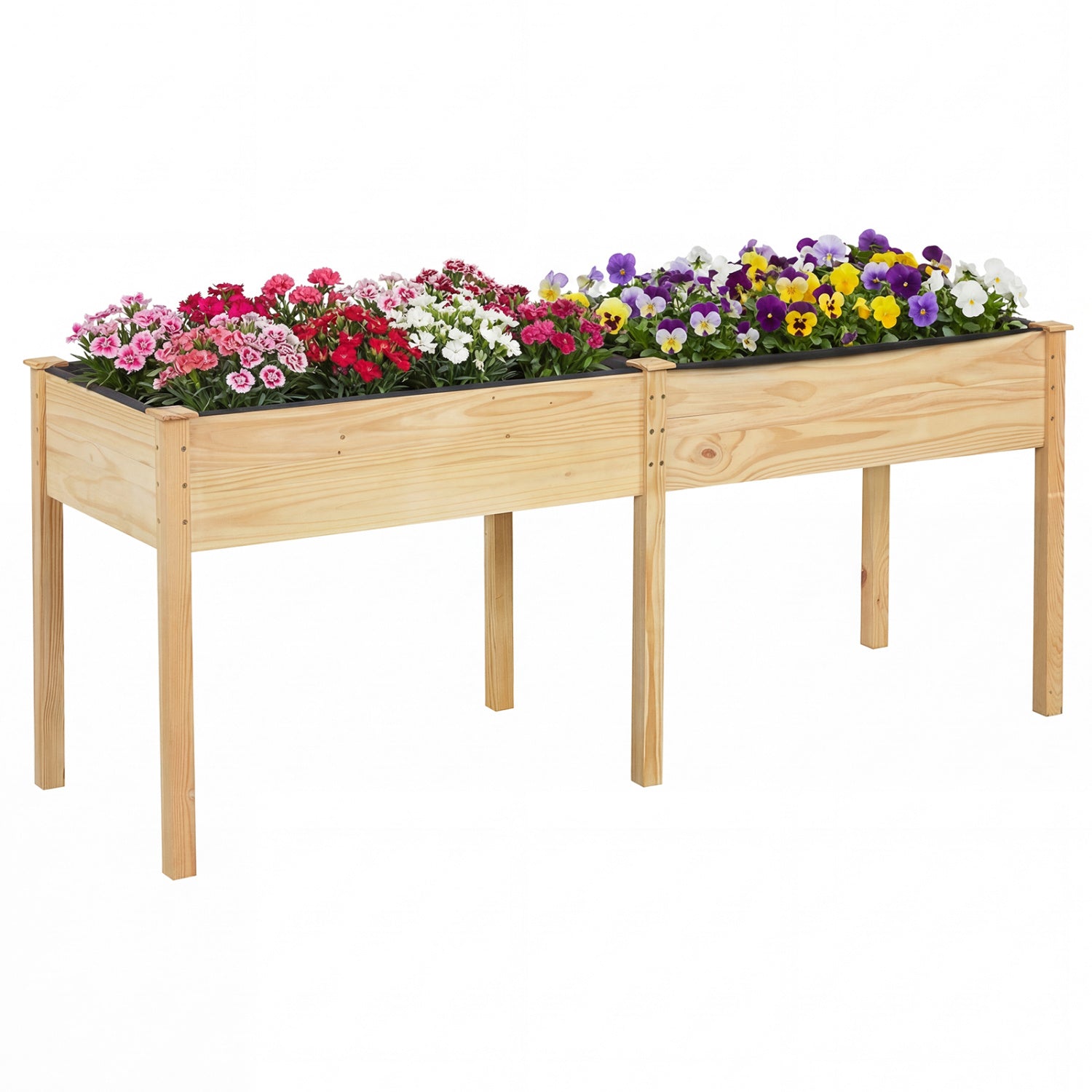 Fir Wood Outdoor Raised Garden Bed, Natural Raised Garden Beds at Gallery Canada