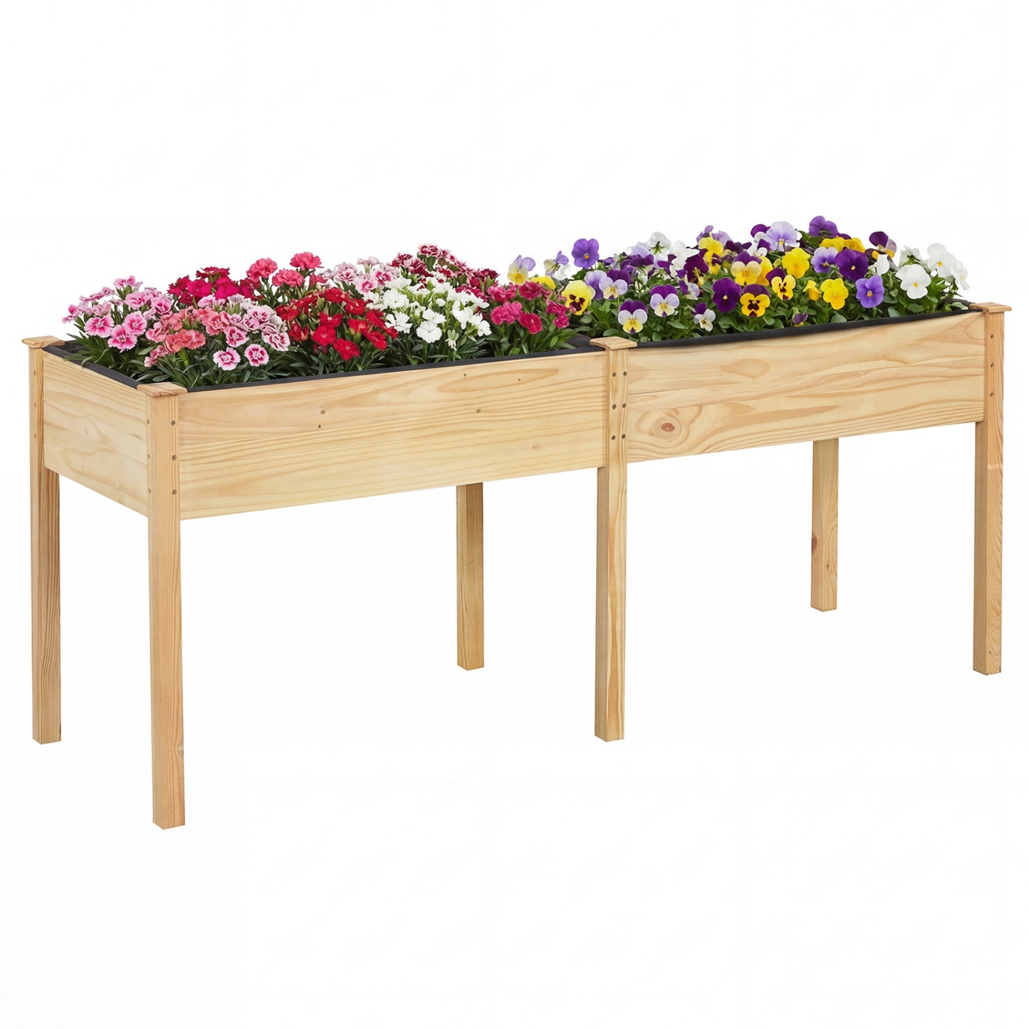 Fir Wood Outdoor Raised Garden Bed, Natural Raised Garden Beds at Gallery Canada