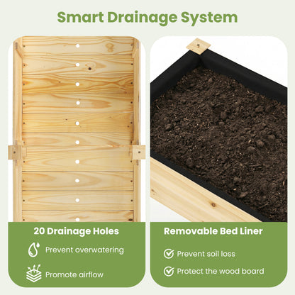 Fir Wood Outdoor Raised Garden Bed, Natural Raised Garden Beds at Gallery Canada