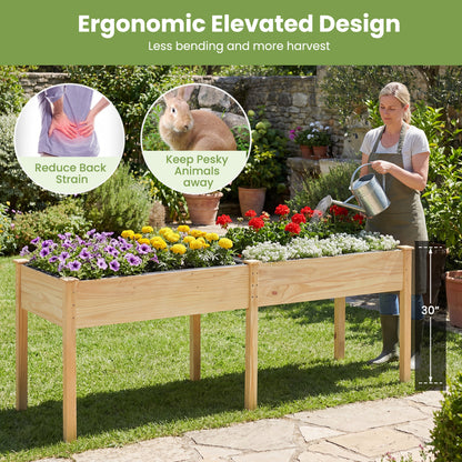Fir Wood Outdoor Raised Garden Bed, Natural Raised Garden Beds at Gallery Canada