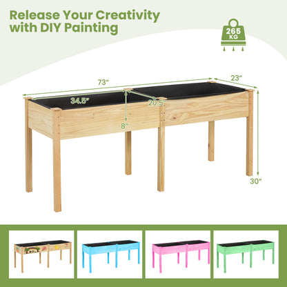 Fir Wood Outdoor Raised Garden Bed, Natural Raised Garden Beds at Gallery Canada