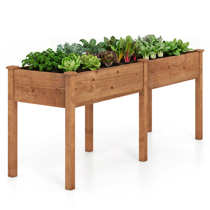 Fir Wood Outdoor Raised Garden Bed, 4x2 Ft, Yellow Raised Garden Beds at Gallery Canada