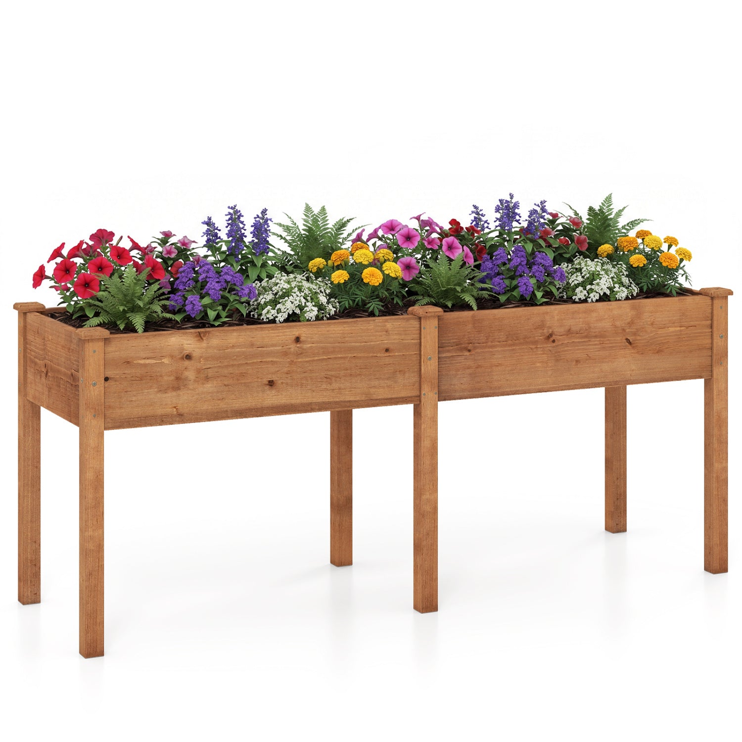 Fir Wood Outdoor Raised Garden Bed, 4x2 Ft, Yellow Raised Garden Beds at Gallery Canada