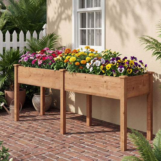 Fir Wood Outdoor Raised Garden Bed, 4x2 Ft, Yellow Raised Garden Beds Yellow at Gallery Canada