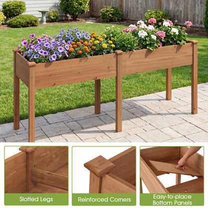 Fir Wood Outdoor Raised Garden Bed, 4x2 Ft, Yellow Raised Garden Beds at Gallery Canada