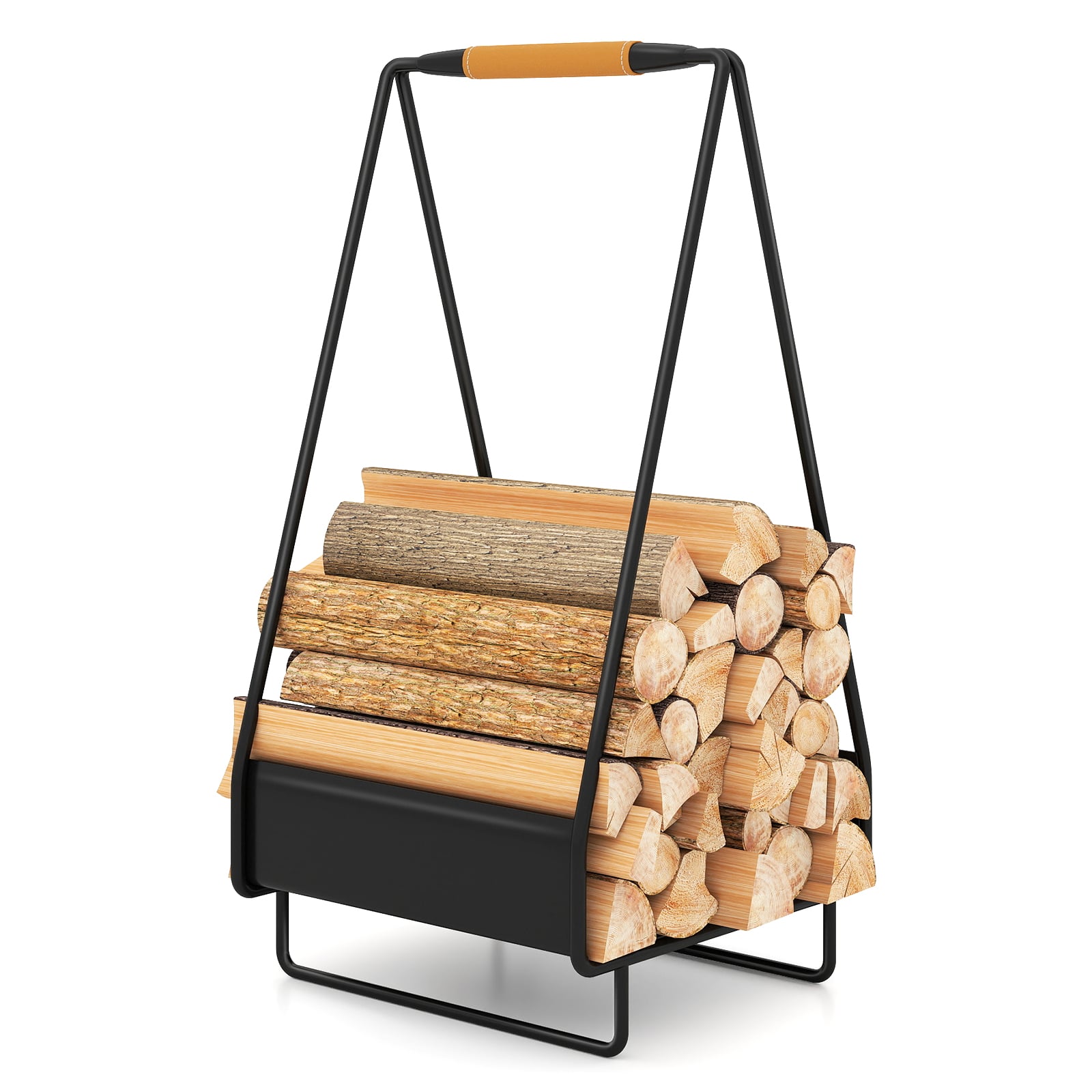 Firewood Storage Rack Heavy-duty Metal Log Holder with Handle and Square Rack Log Storage Options at Gallery Canada