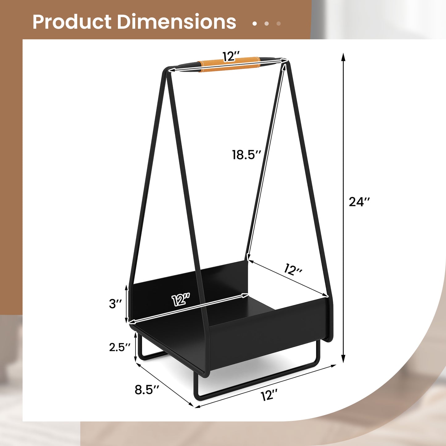 Firewood Storage Rack Heavy-duty Metal Log Holder with Handle and Square Rack Log Storage at Gallery Canada