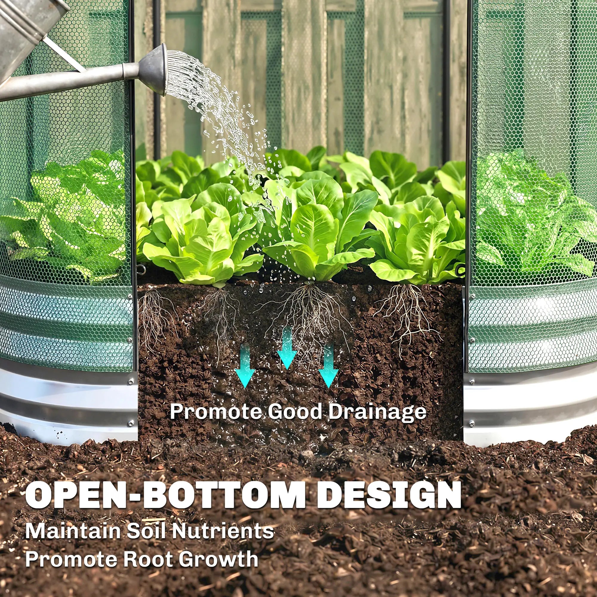 Galvanized Raised Garden Bed, Crop Cage Net Cover, Outdoor Planter Box Raised Garden Beds at Gallery Canada