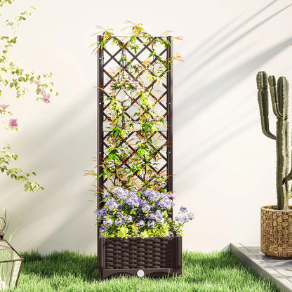 Raised Garden Bed with Trellis, Plastic, 16" x 16" x 48", Drainage Holes Raised Garden Beds at Gallery Canada