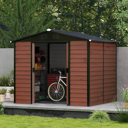 8' x 7' Outdoor Storage Shed, Galvanized Steel, Lockable Doors, Floor Frame Sheds at Gallery Canada