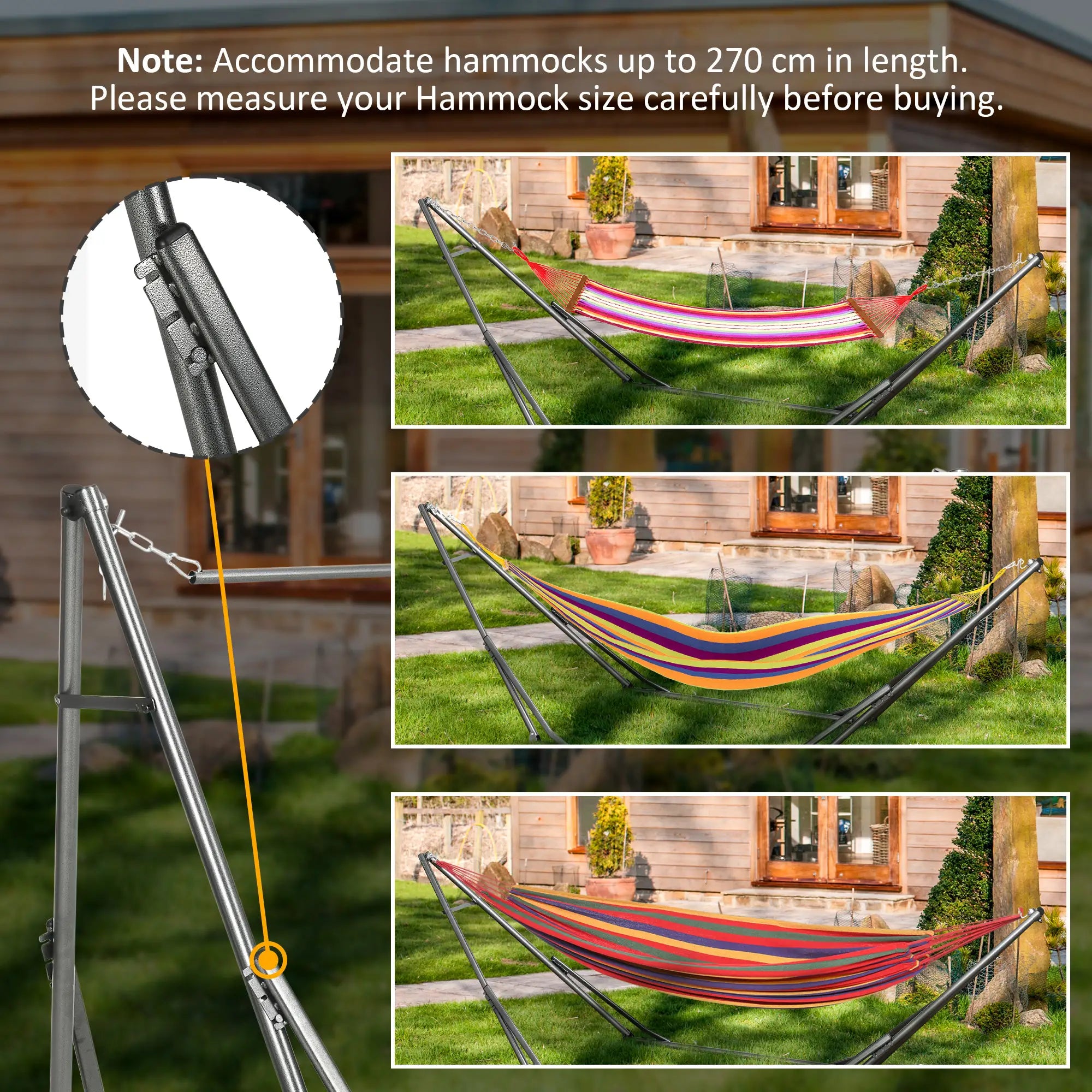 Portable Hammock Stand, 2-in-1 Net Stand, Patio, Garden, Black Hammock Stands at Gallery Canada