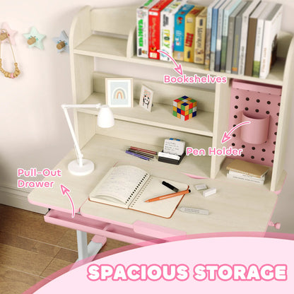 Kids Desk Chair Set, Adjustable Height, Ages 3-12, Pink Kids Desk Sets at Gallery Canada