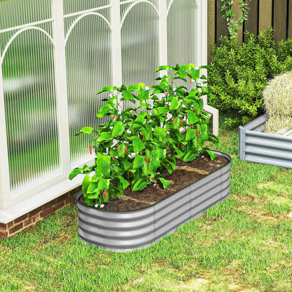 4.9 x 2 x 1ft Galvanized Raised Garden Bed, Metal Planter Box, Silver Galvanized Planter Boxes at Gallery Canada