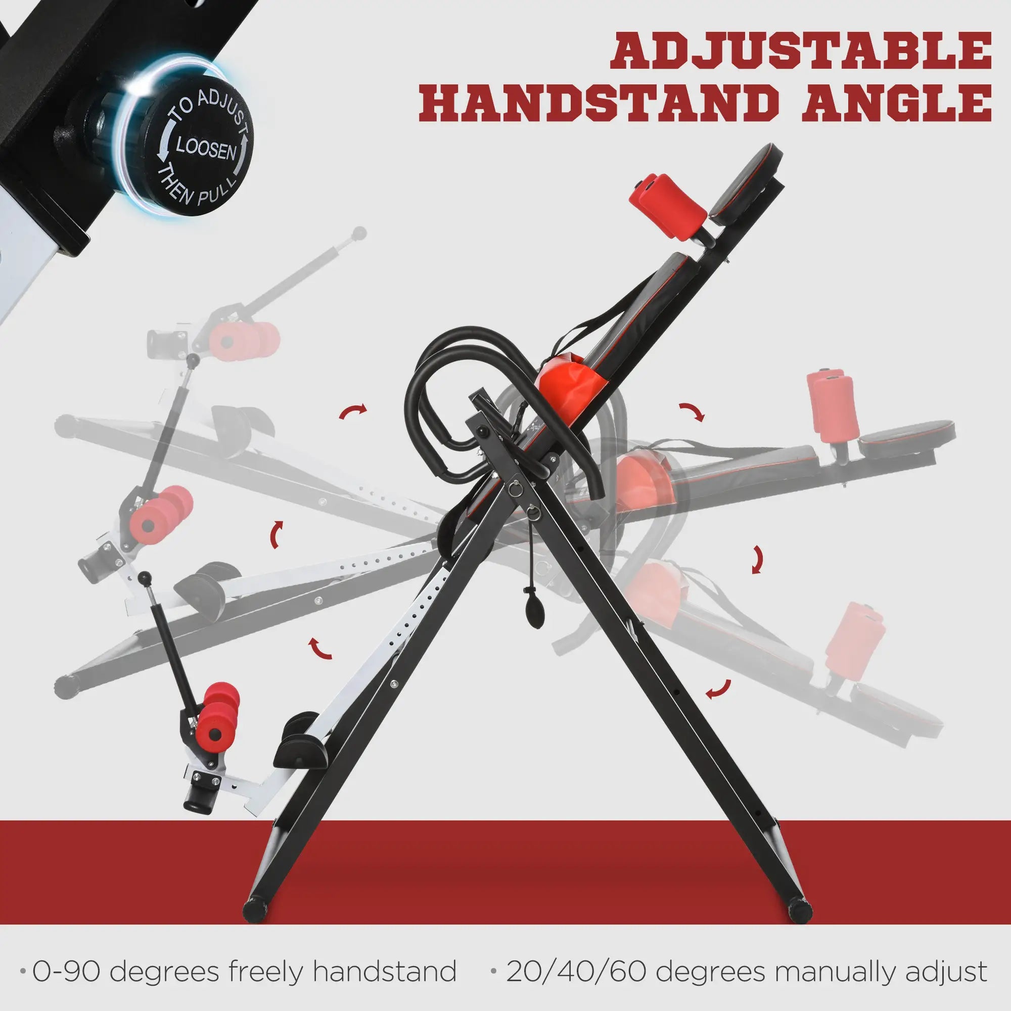 Adjustable Folding Inversion Table, 20°/40°/60°, Safety Belt, Waist Pad Strength Training Equipment at Gallery Canada