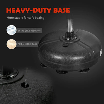 Ensemble de sac de frappe autoportant avec support, ballon de vitesse et gants, hauteur 52,4"-59,4"