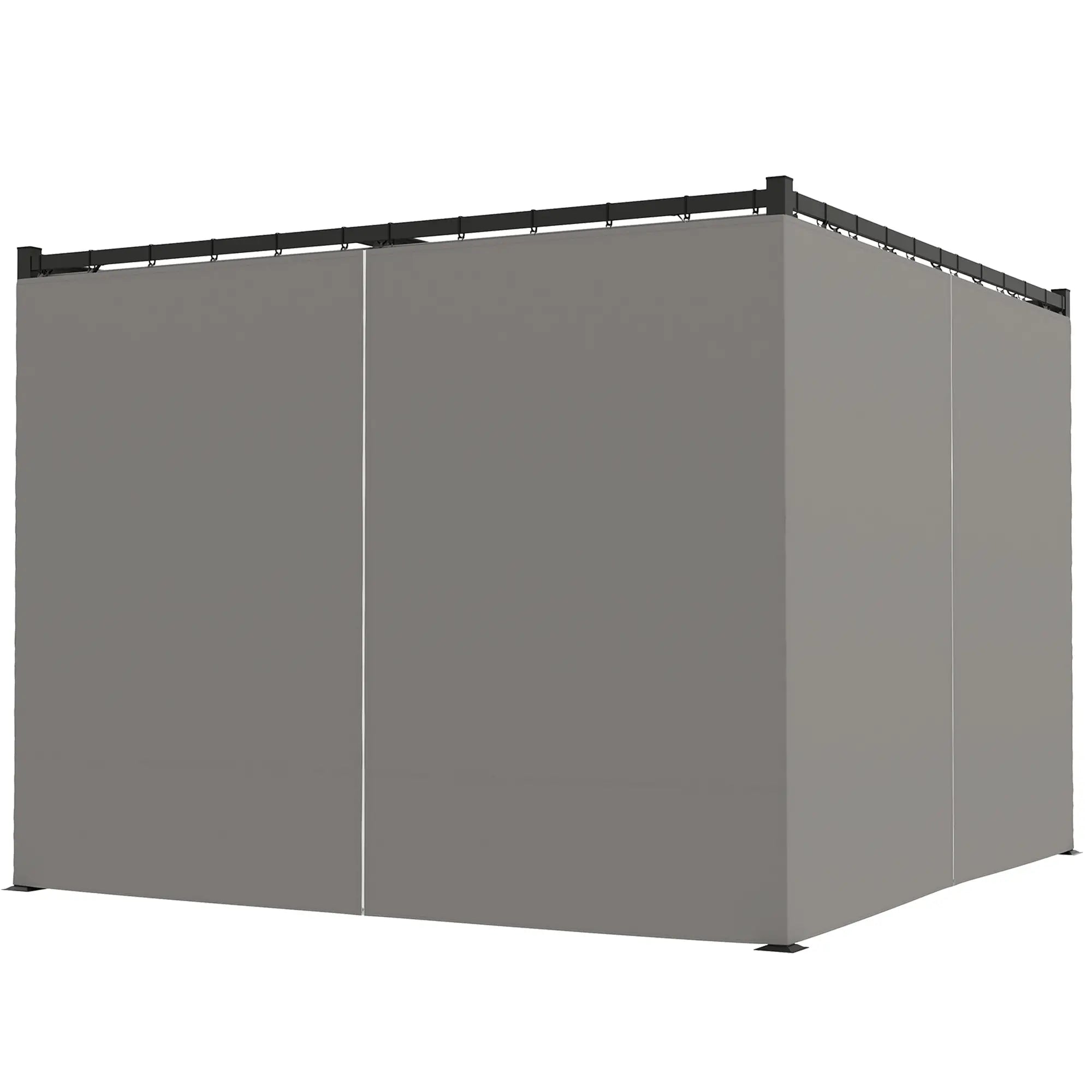 10' x 10' Retractable Pergola, Garden Gazebo with Curtains, Light Grey Pergolas Light Grey at Gallery Canada