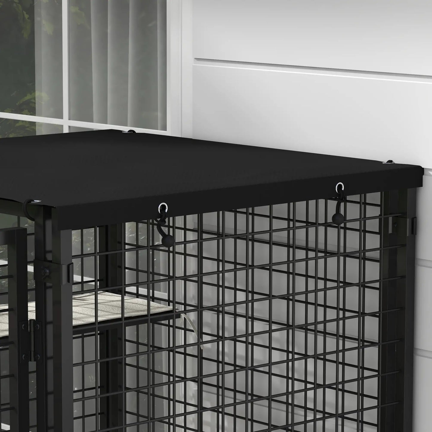 Multi-Level Cat Cage, Outdoor Catio, Steel, UV Water Resistant Cover, 5 Platforms, Soft Pads, Black Outdoor Cat Enclosures at Gallery Canada