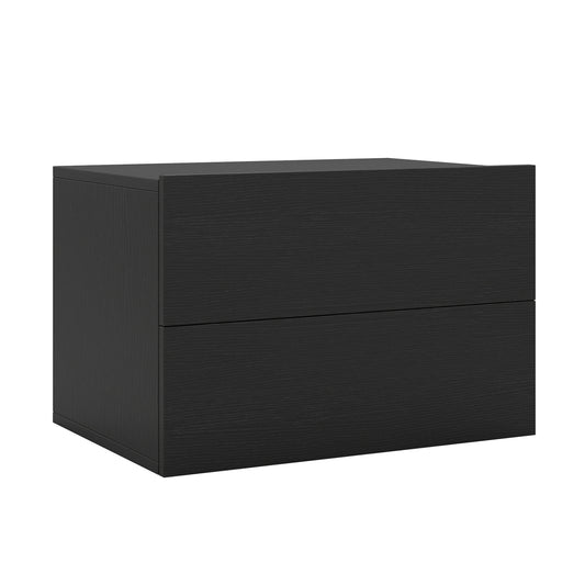 Floating Nightstand with 2 Storage Drawers Wall Mounted for Bedroom, Black Nightstands Black at Gallery Canada