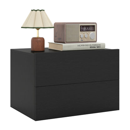 Floating Nightstand with 2 Storage Drawers Wall Mounted for Bedroom, Black Nightstands at Gallery Canada