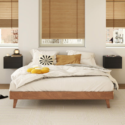 Floating Nightstand with 2 Storage Drawers Wall Mounted for Bedroom, Black Nightstands at Gallery Canada