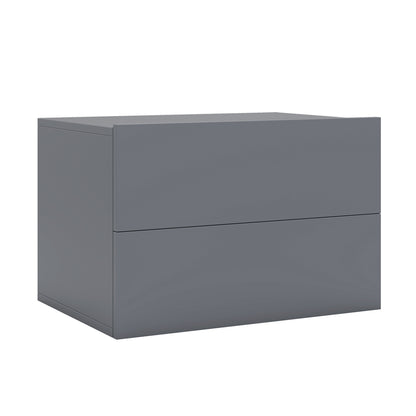 Floating Nightstand with 2 Storage Drawers Wall Mounted for Bedroom, Gray Nightstands Gray at Gallery Canada