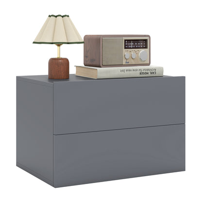 Floating Nightstand with 2 Storage Drawers Wall Mounted for Bedroom, Gray Nightstands at Gallery Canada