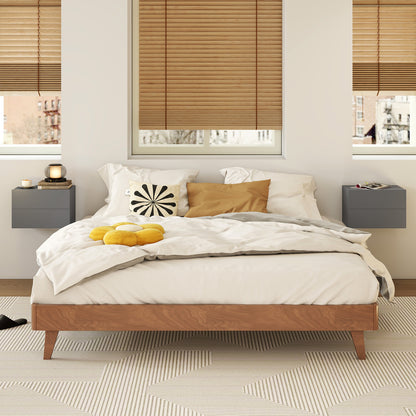Floating Nightstand with 2 Storage Drawers Wall Mounted for Bedroom, Gray Nightstands at Gallery Canada