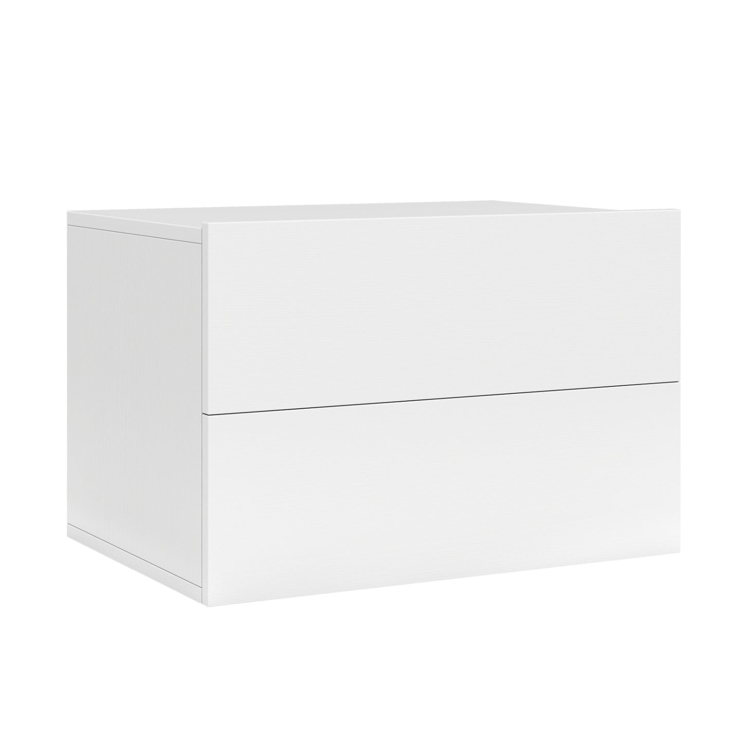 Floating Nightstand, 2 Drawers, Wall Mounted, White