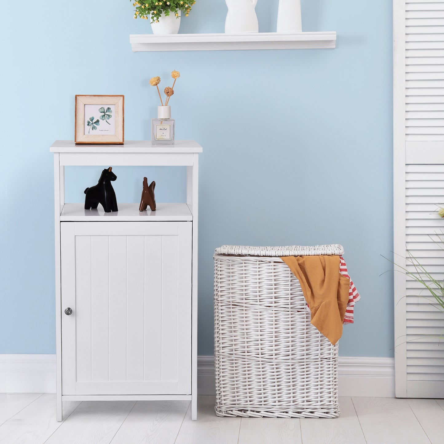 Floor Cabinet Multifunction Storage Rack Organizer Stand, White Floor Cabinets at Gallery Canada