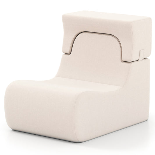 Floor Chair Lazy Sofa with Detachable Headrest, Beige Floor Chairs Beige at Gallery Canada