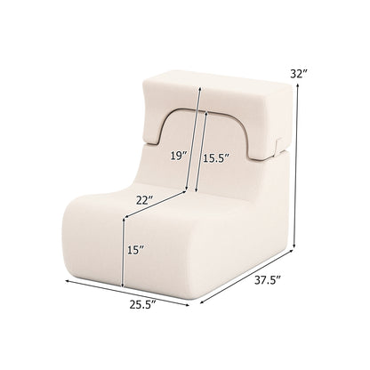 Floor Chair Lazy Sofa with Detachable Headrest, Beige Floor Chairs at Gallery Canada